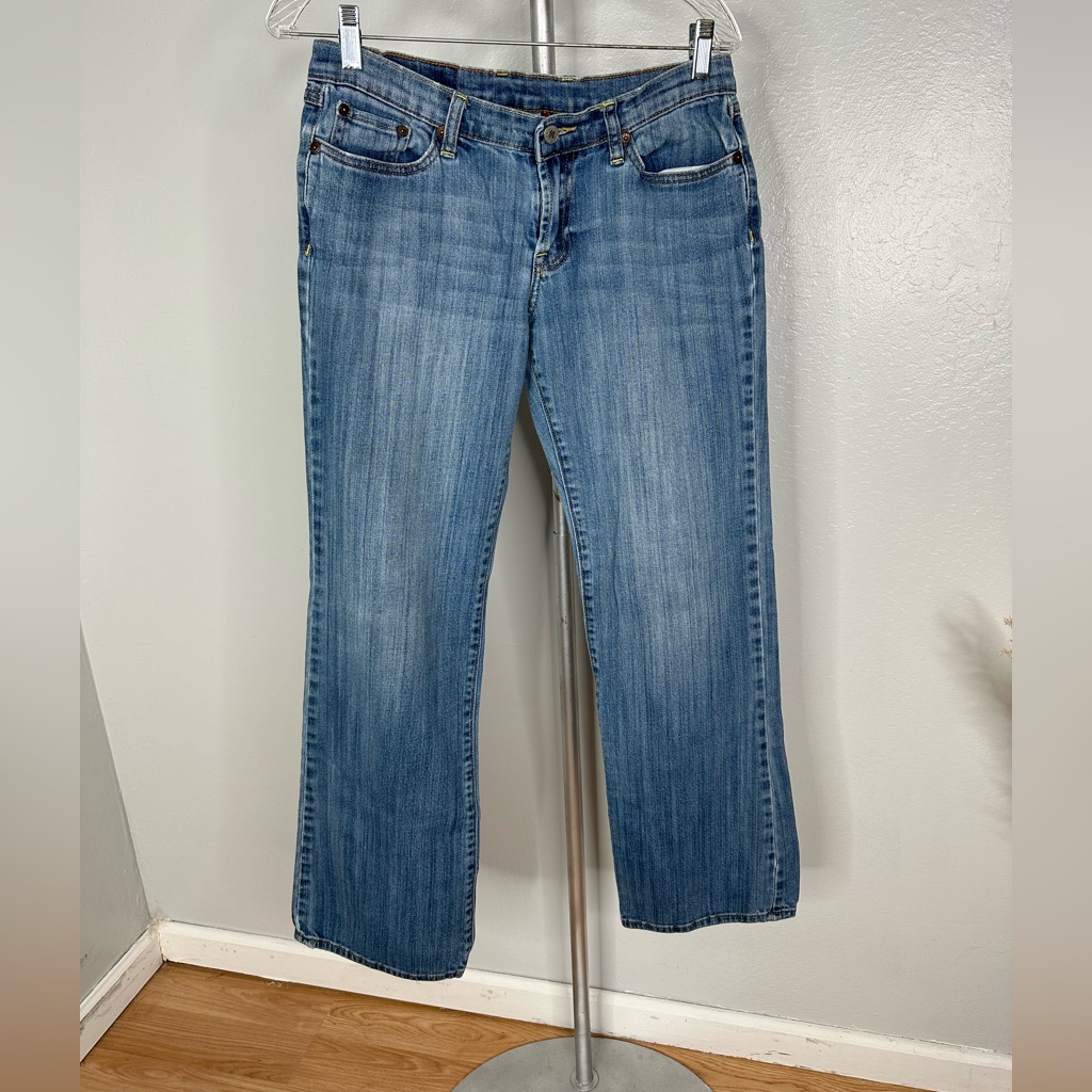 Lucky Brand Jeans Womens Midrise Flare Medium Wash Denim Blue Sz 628 Stretch
